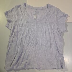 Sigrid Olsen Lavender V-Neck Short Sleeve Tee